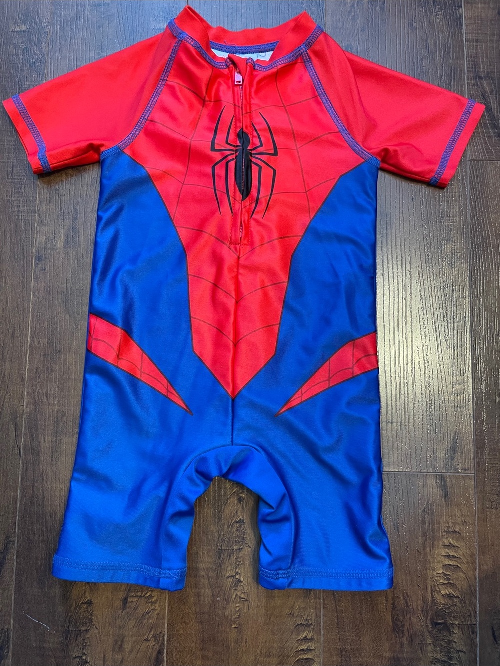 Red & Blue Kids Spider-Themed Swim suit